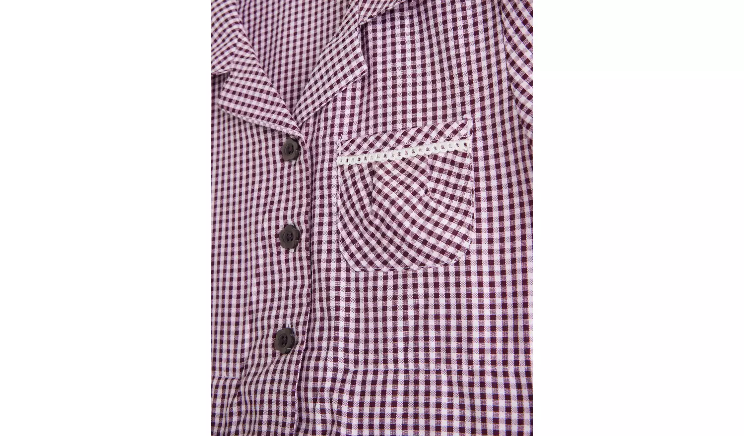 Dark Red Tie Front Gingham Dress 12 years
