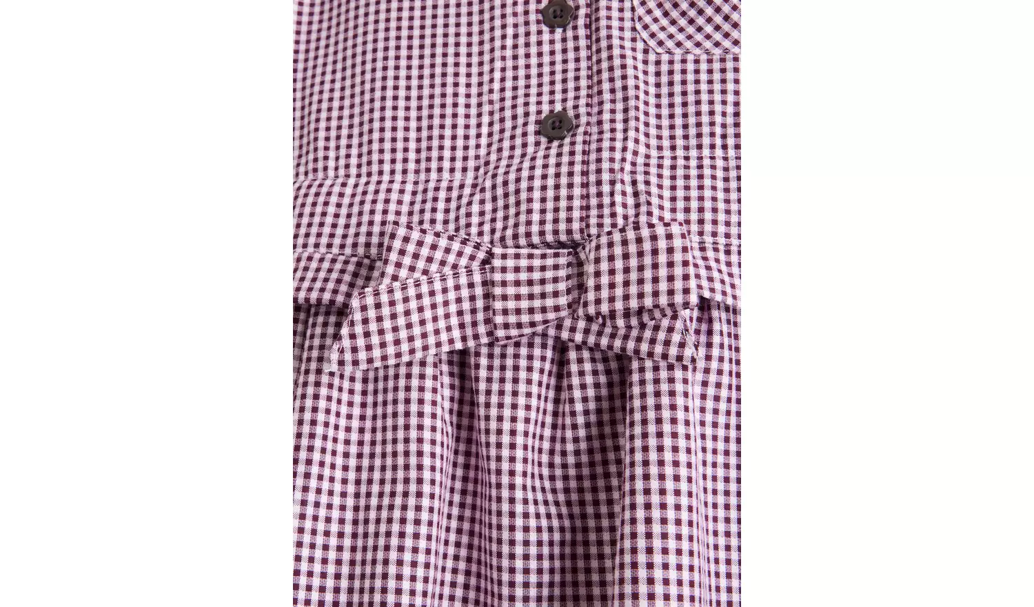 Dark Red Tie Front Gingham Dress 3 years