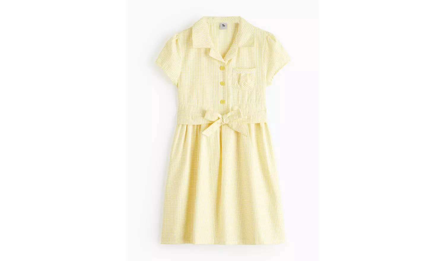 Yellow Tie Front Gingham Dress 12 years