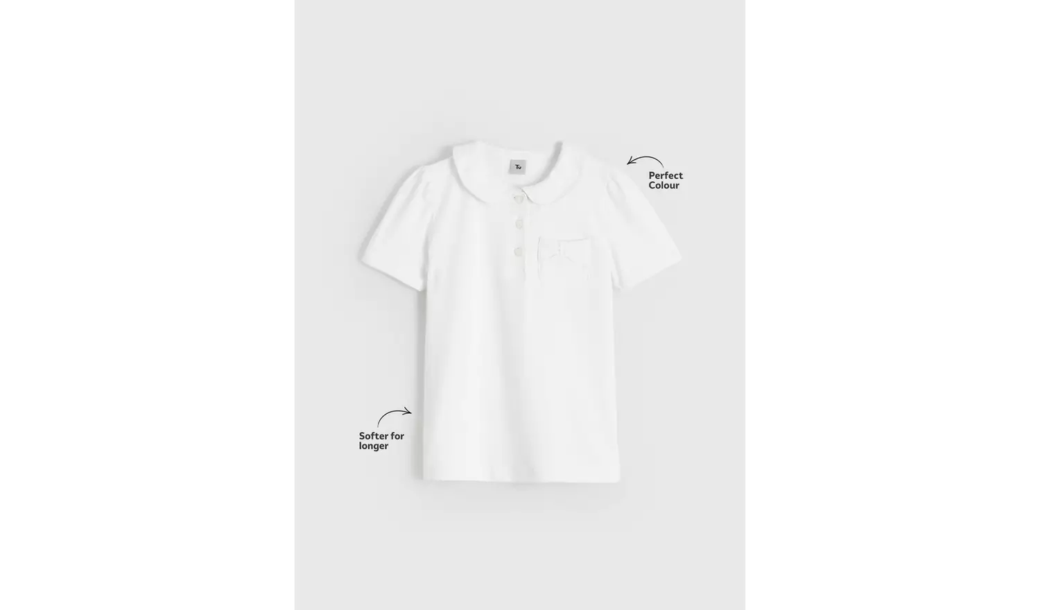 2 Pack White Jersey Polo Shirts 10 years