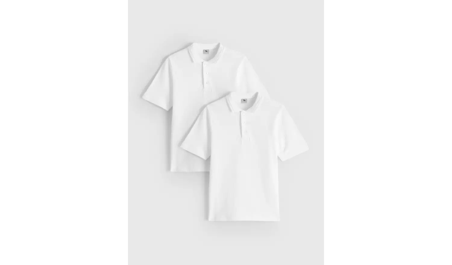 White Unisex Polo Shirts 2 Pack 16 years