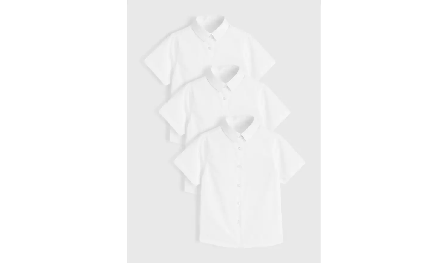 3 Pack White Short Sleeve Shirts 16 years