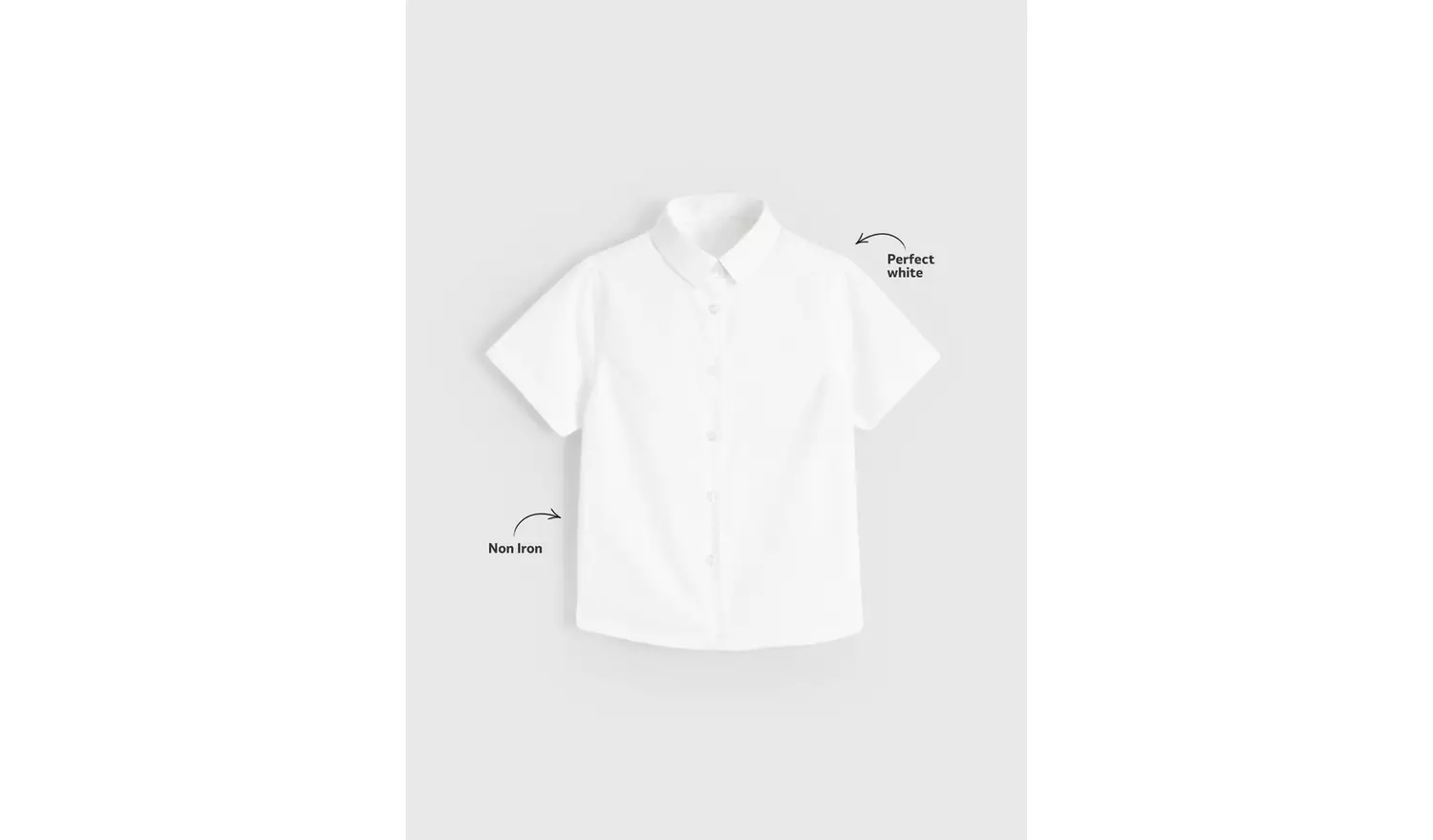 3 Pack White Short Sleeve Shirts 10 years