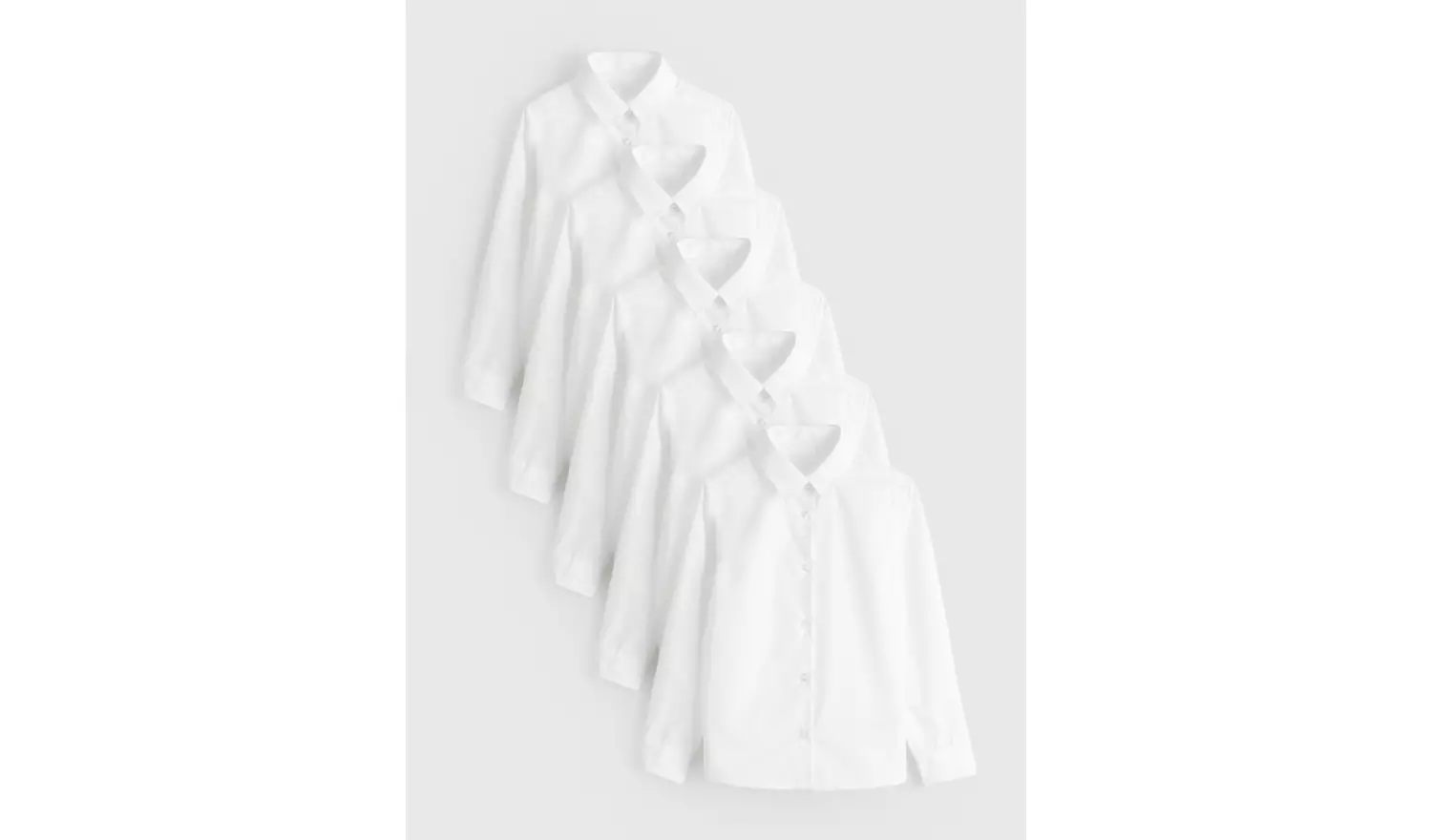 5 Pack Long Sleeve White Shirts 15 years