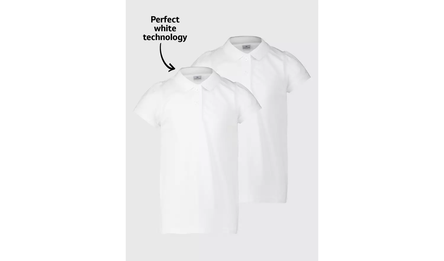 White Scallop Eco-Lite Polo Shirts 2 Pack 11 years