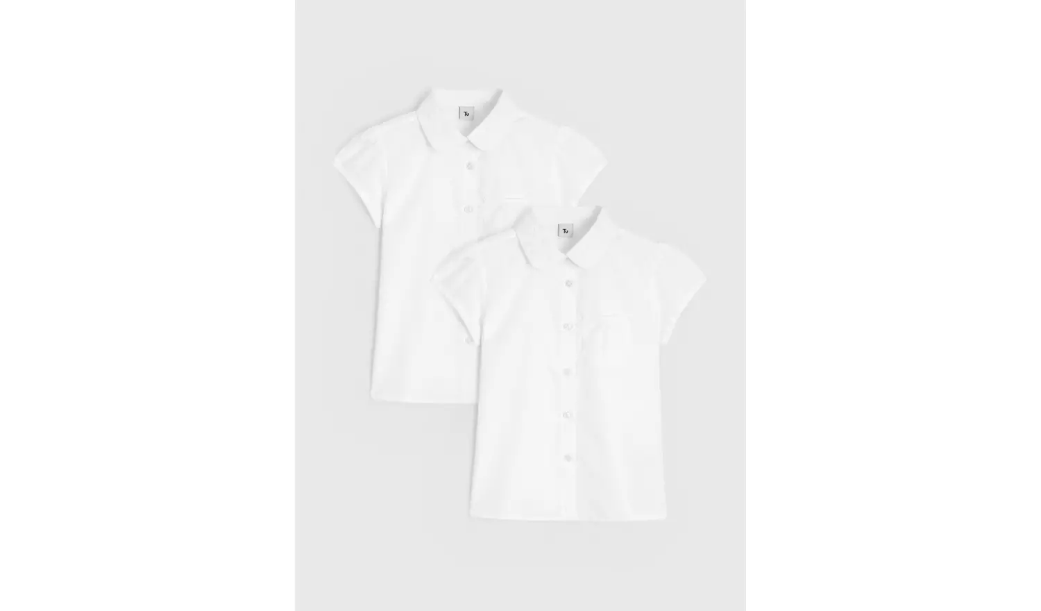 2 Pack White Embroidered Collar Blouses 3 years