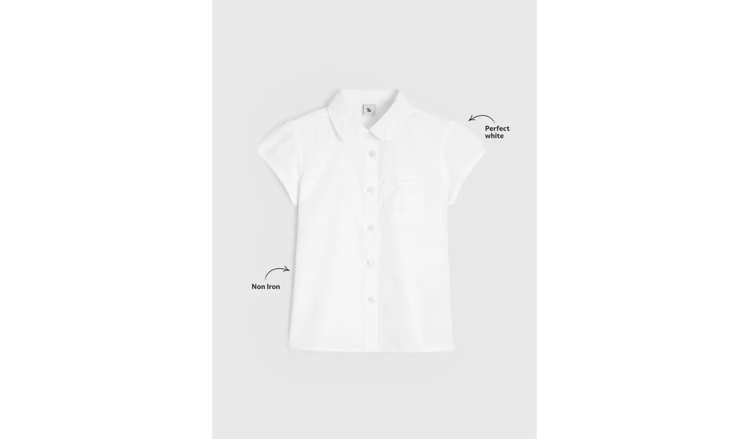2 Pack White Embroidered Collar Blouses 7 years