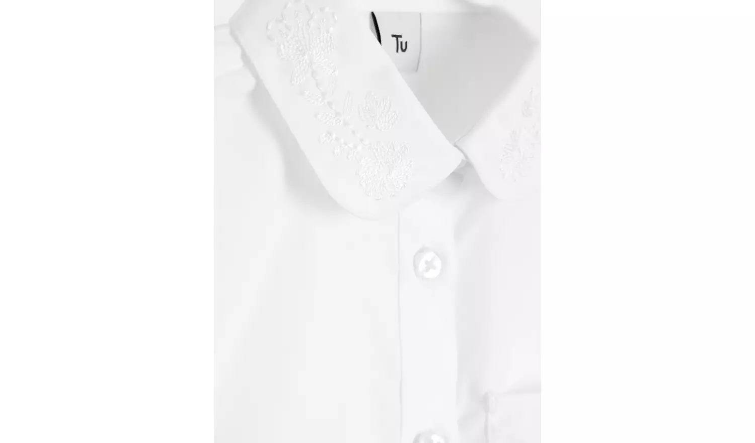 2 Pack White Embroidered Collar Blouses 7 years