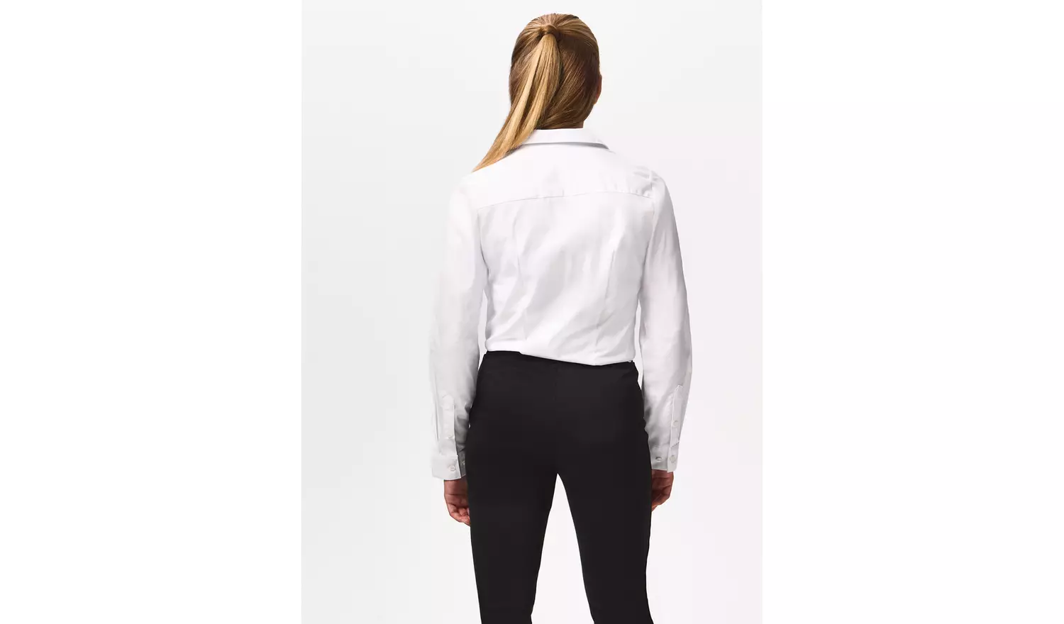White Long Sleeve Blouse with Stretch 10 years