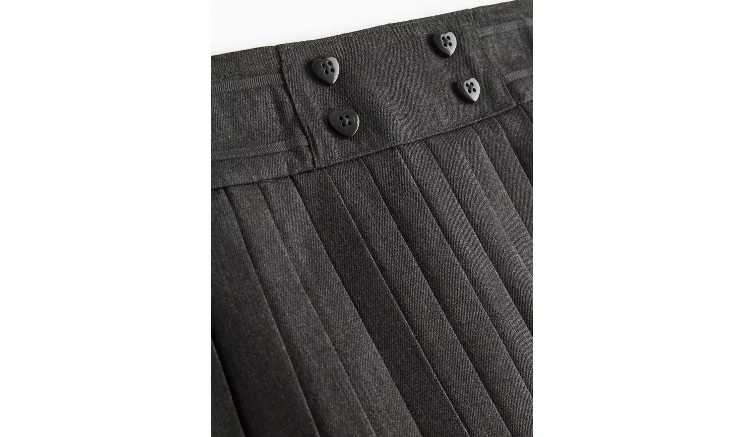 Grey Heart Button Small Pleated Skirt 9 years