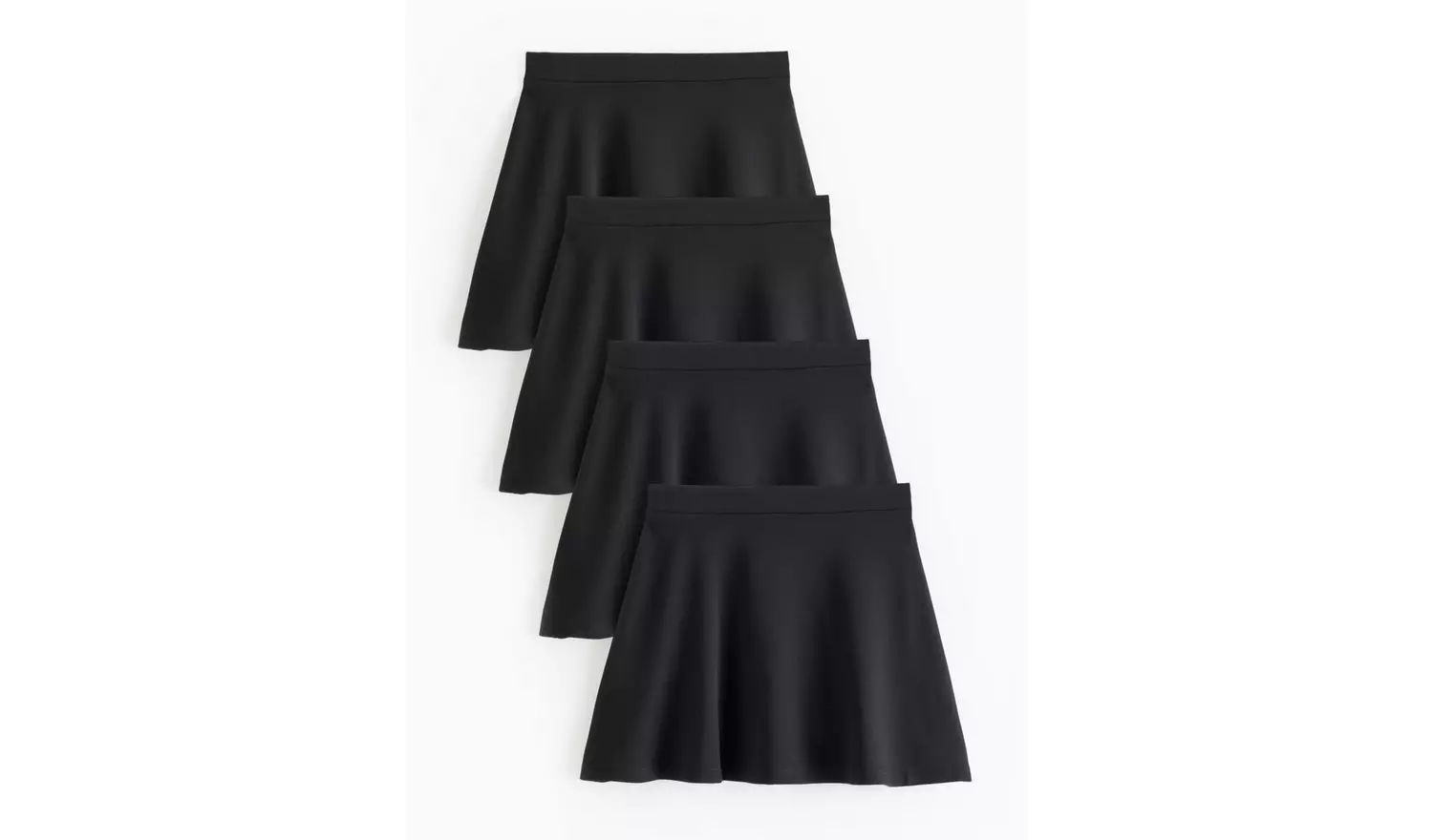 4 Pack Black Jersey Skater Skirts 12 years