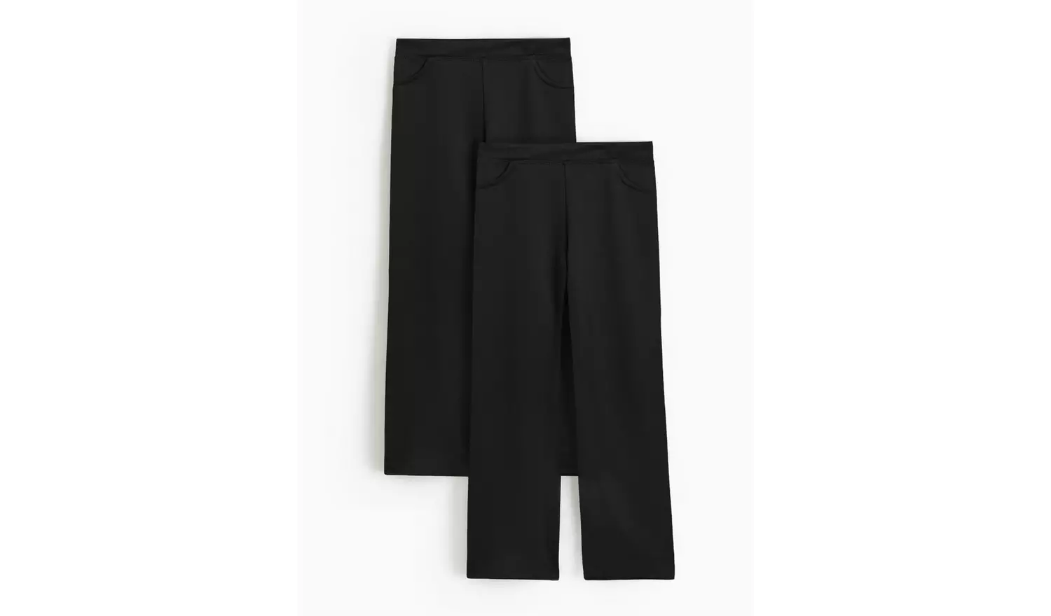 2 Pack Black Jersey Trousers 11 years