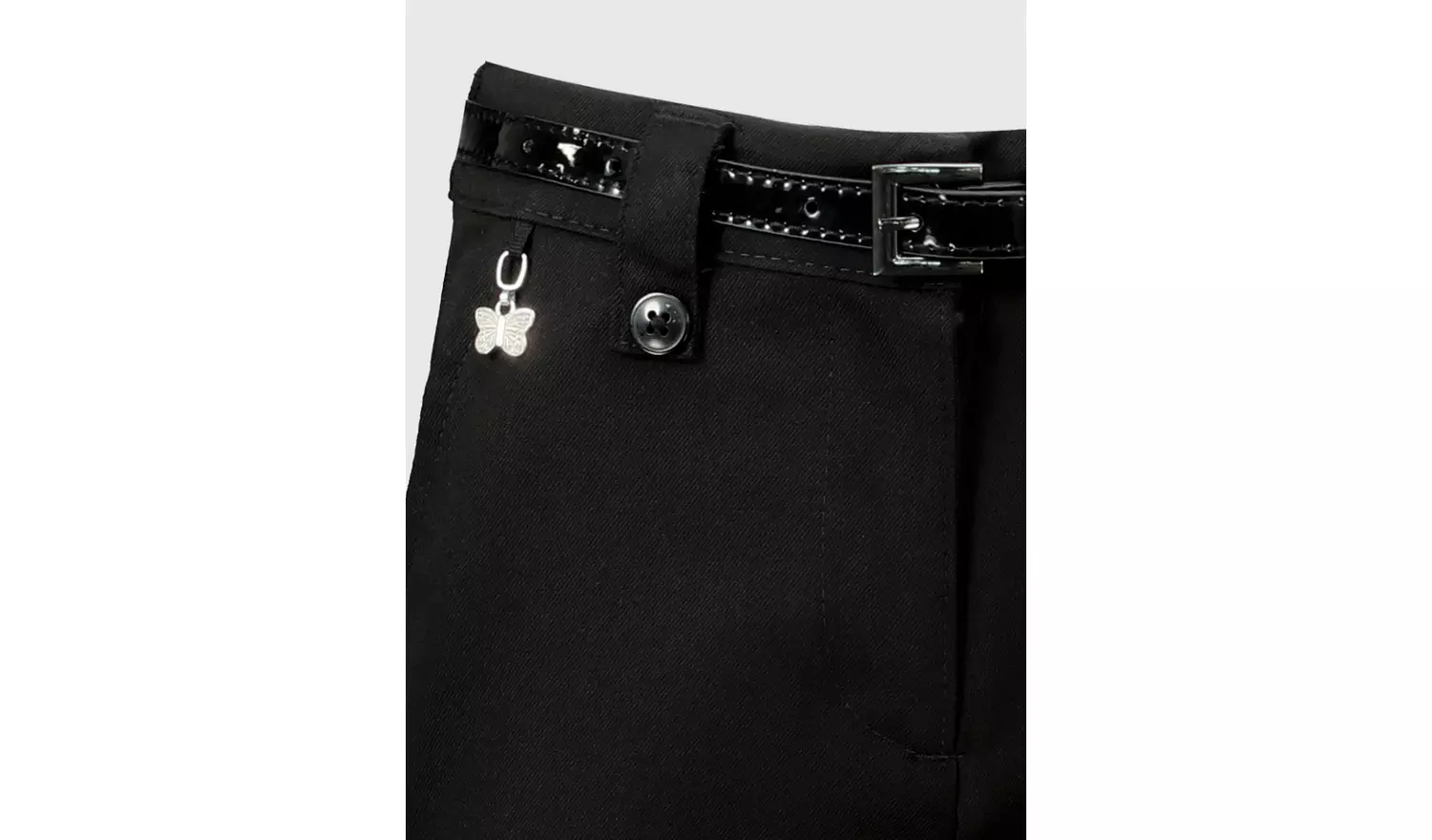 Black Woven Belted School Trousers 6 years