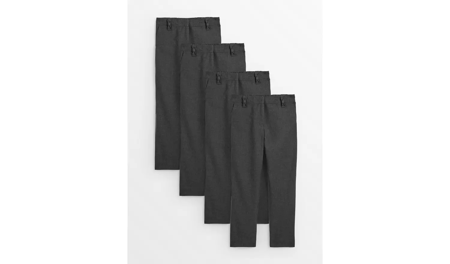 4 Pack Grey Trousers with Reinforced Knees & Extendable Hem8 years