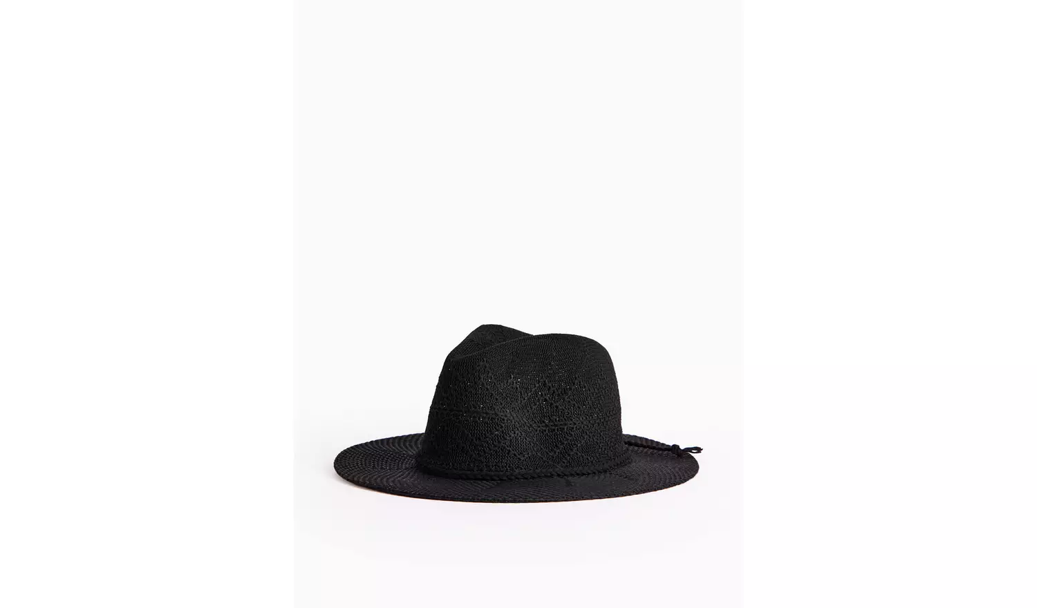 Black Woven Stitch Western Hat One Size