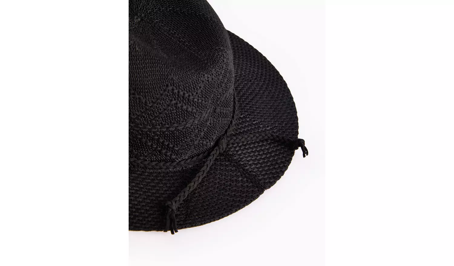 Black Woven Stitch Western Hat One Size