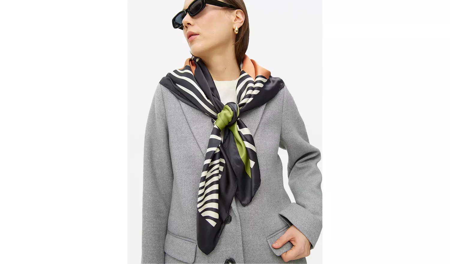 Geo Print Satin Scarf One Size