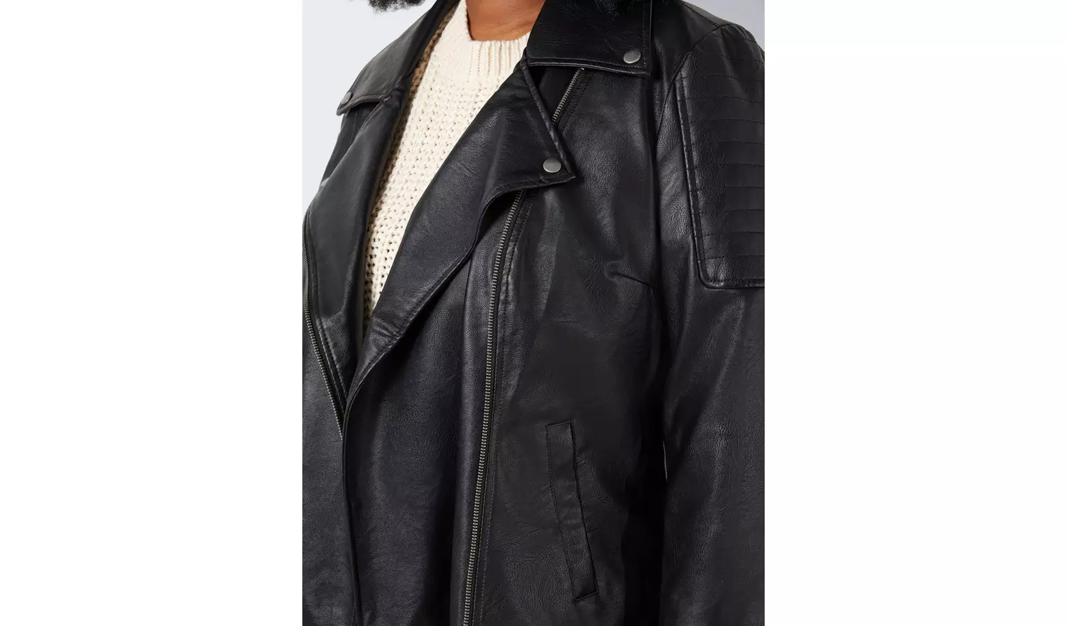NOISY MAY Curve Faux Leather Biker Jacket 26