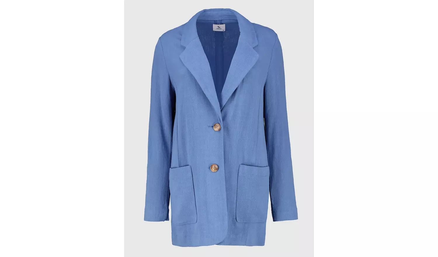 Blue Coord Blazer With Linen - 8