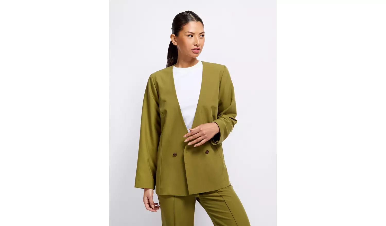 VOGUE WILLIAMS Olive Green Blazer 8