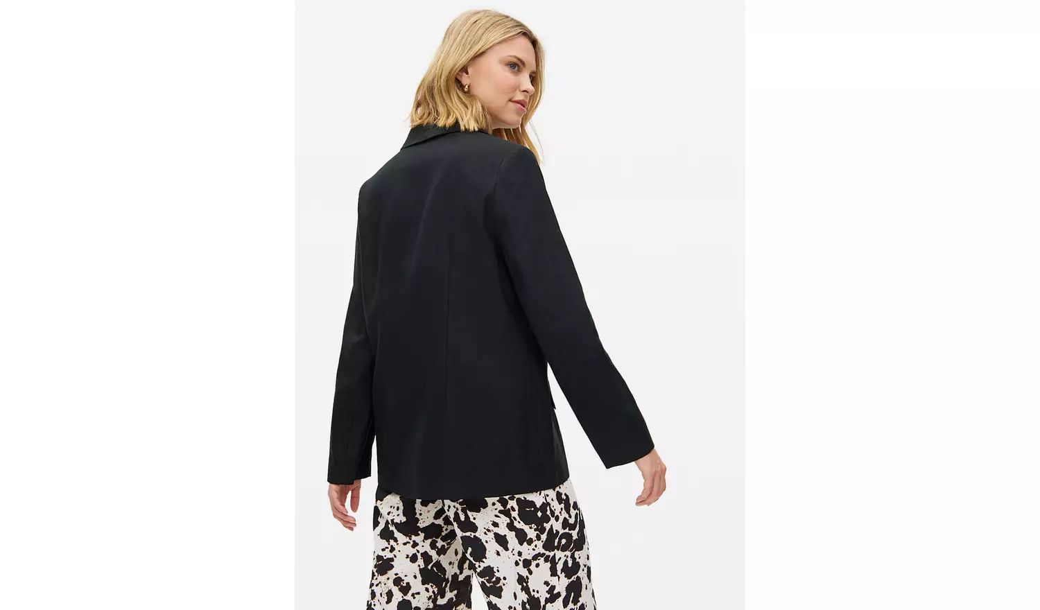 Black Relaxed Fit Linen Blend Co-ordBlazer 8