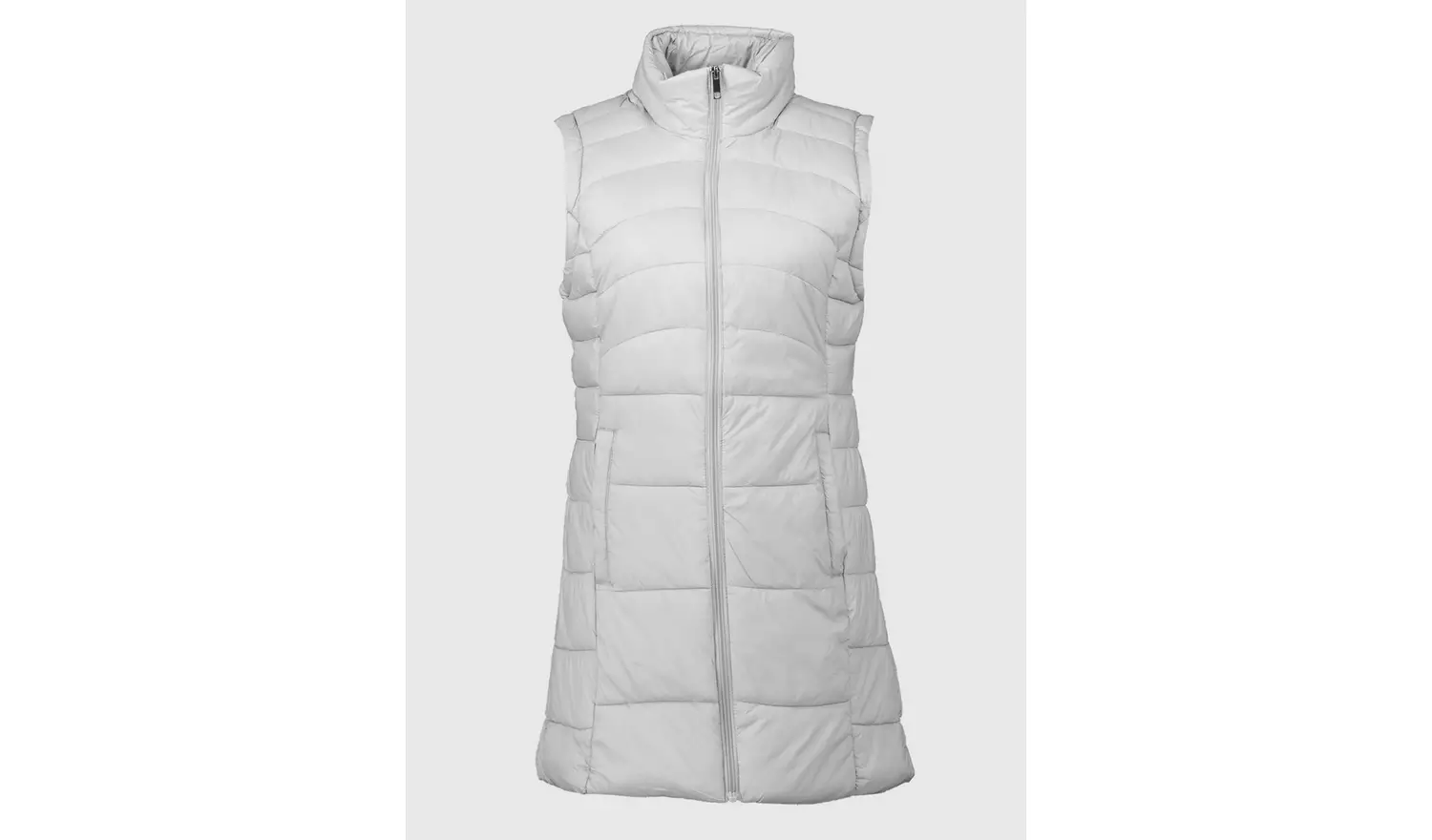 Grey Padded Longline Gilet - 18