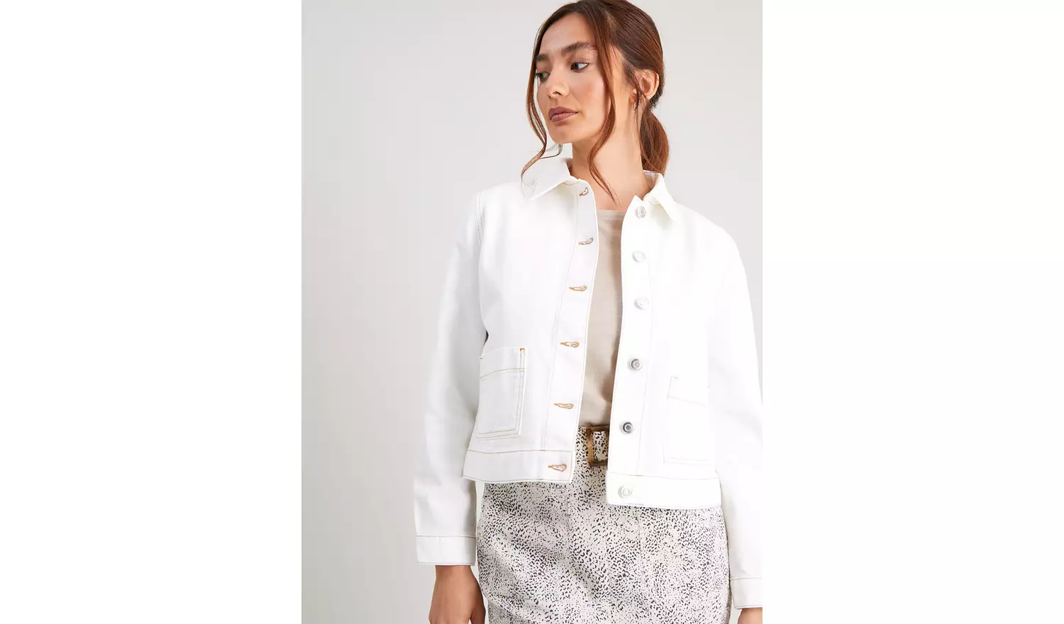 Off White Twill Jacket - 10