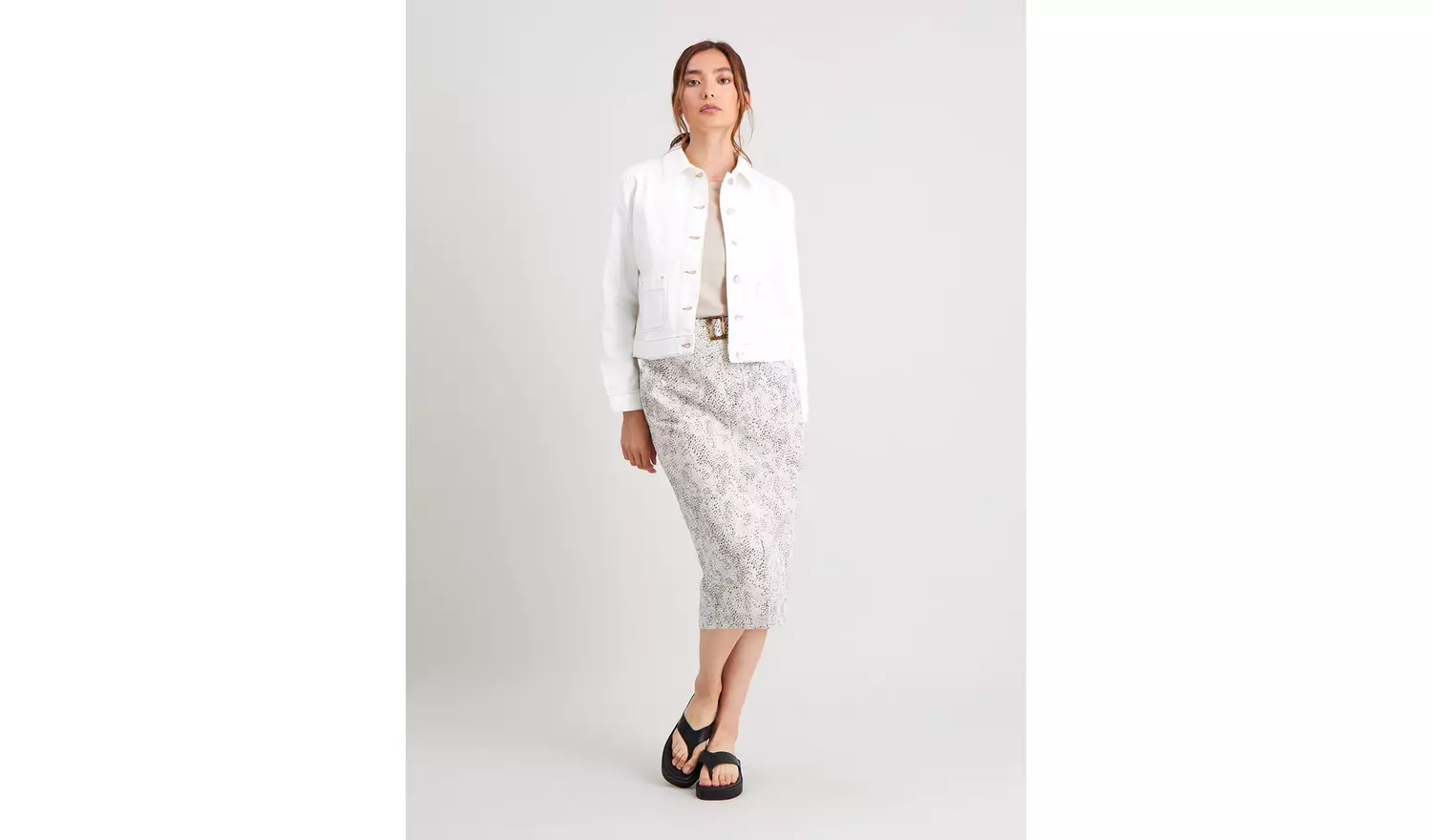 Off White Twill Jacket - 8