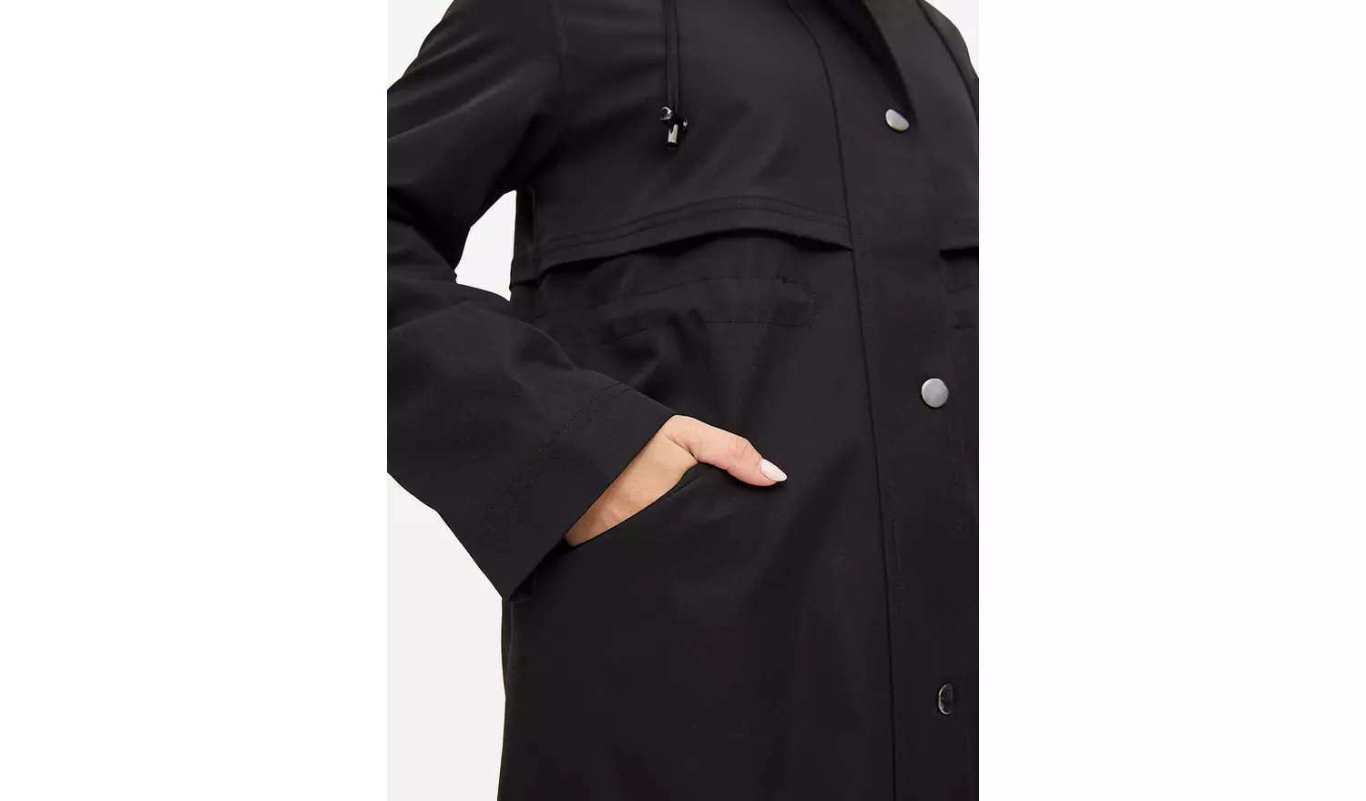 Black Longline Raincoat S