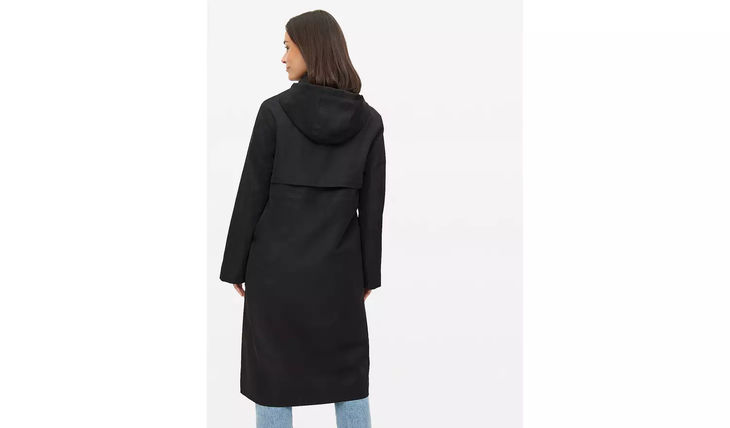 Black Longline Raincoat S