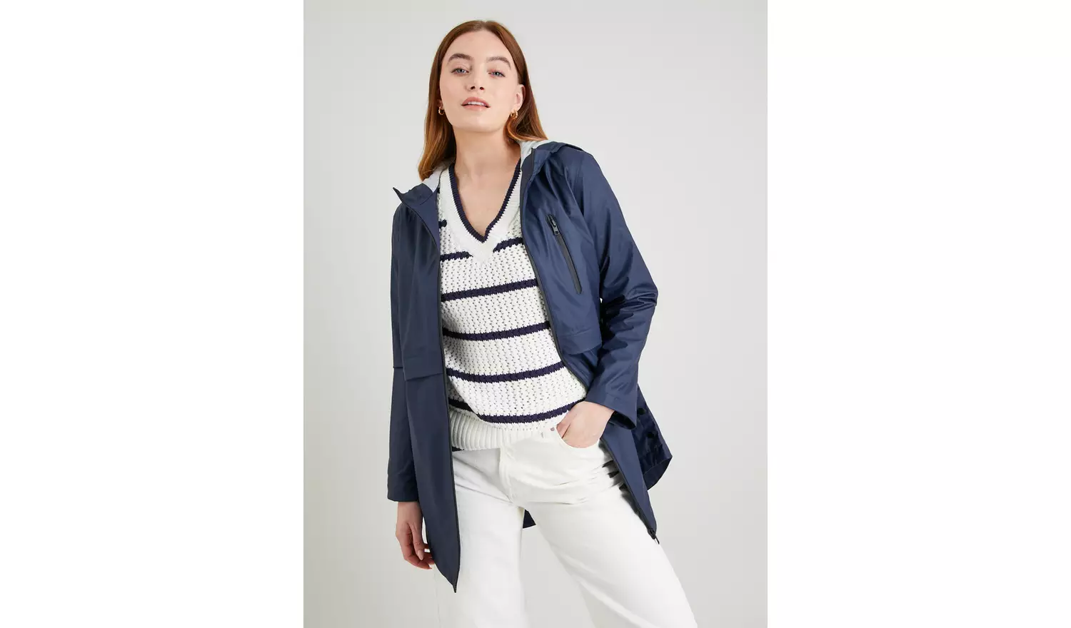 Navy Lightweight Rubber Raincoat 8