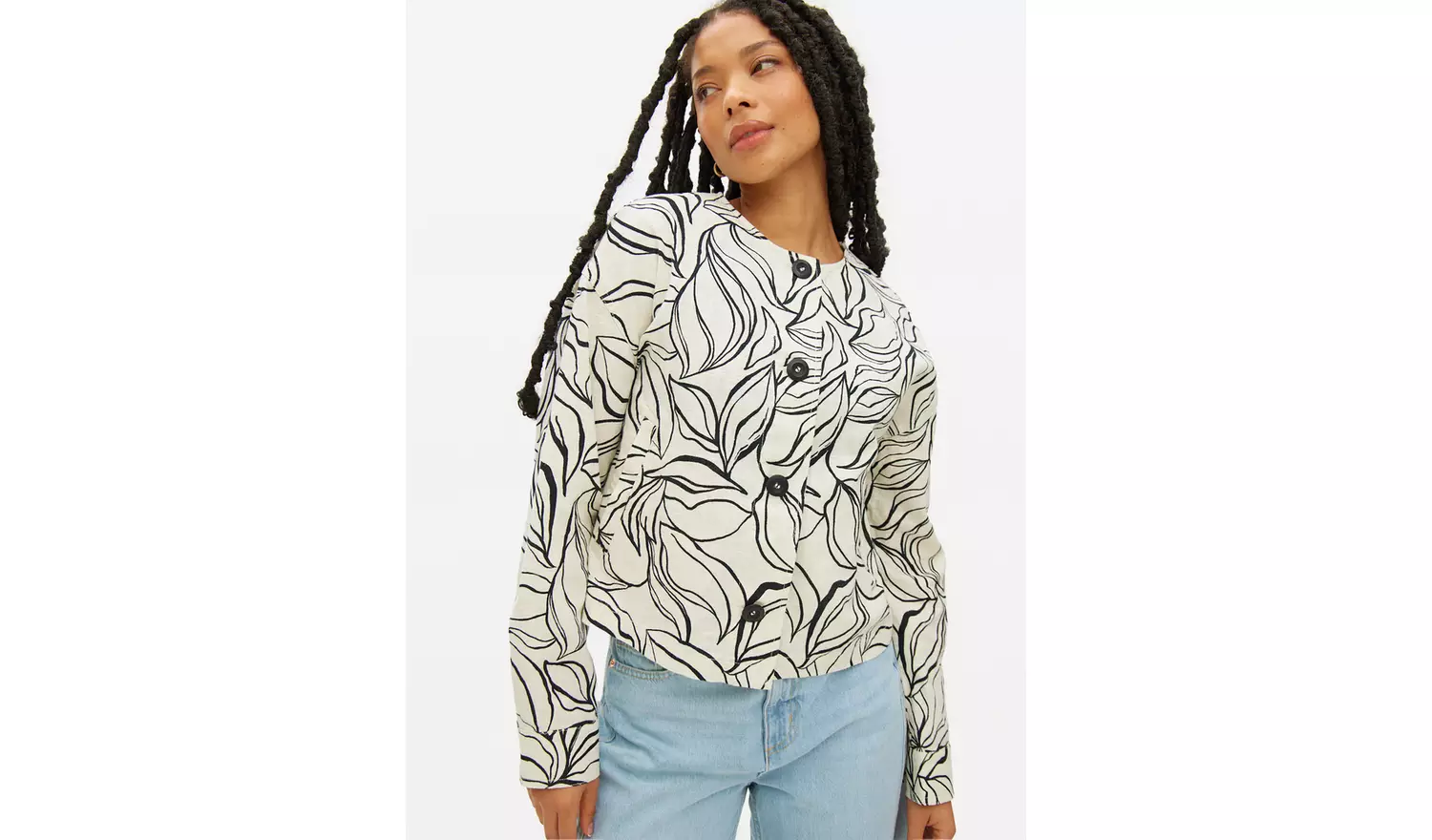 Mono Printed Linen Blend Co-ord Shacket 20