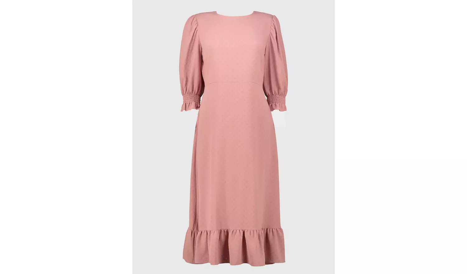 Pink Swiss Dot Midi Dress - 24