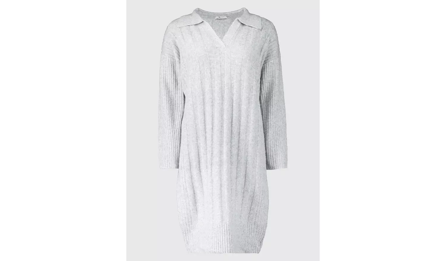 PETITE Grey Ribbed Jumper Dress - 4