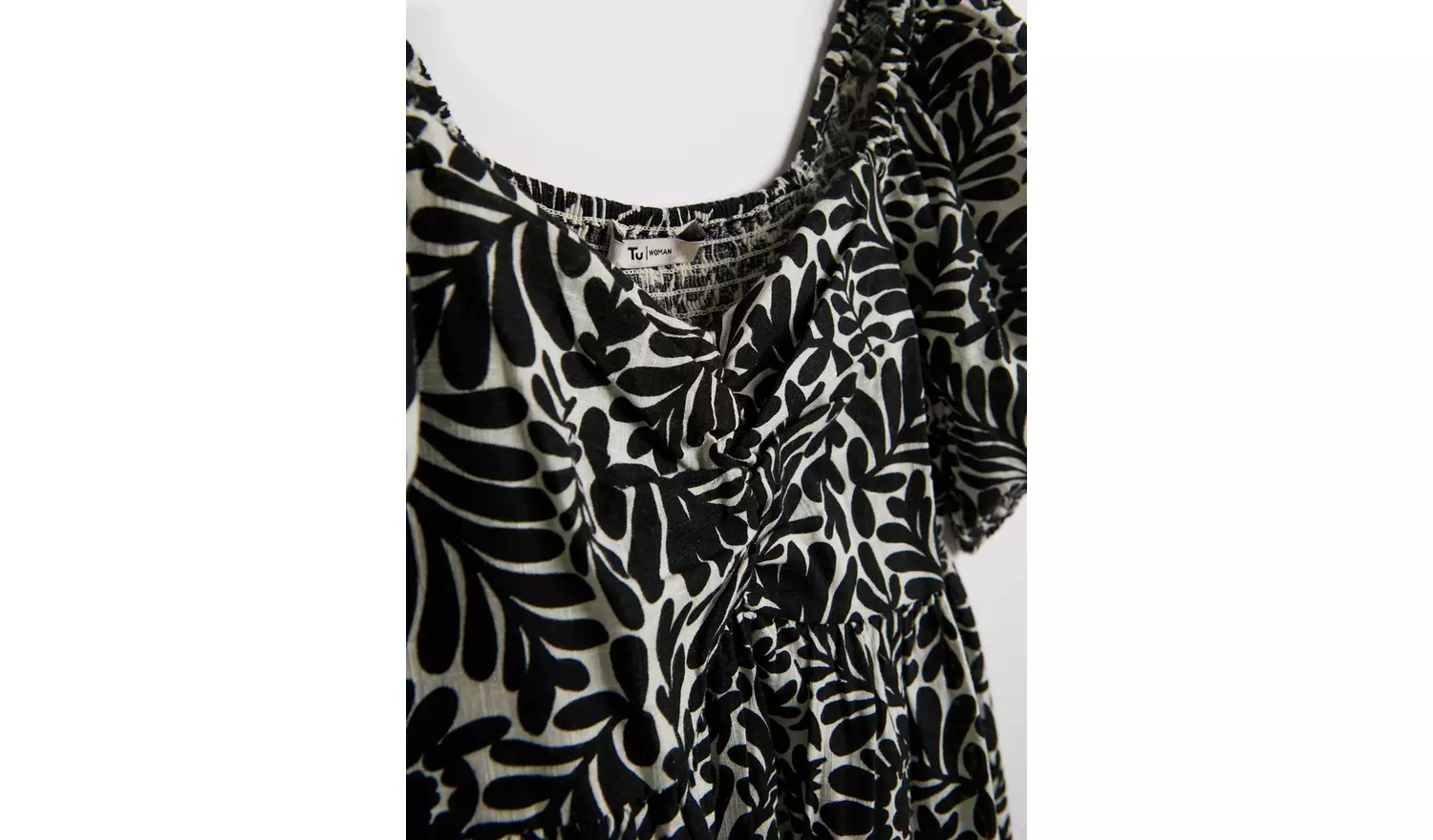 Mono Abstract Leaf Print Midi Dress - 8