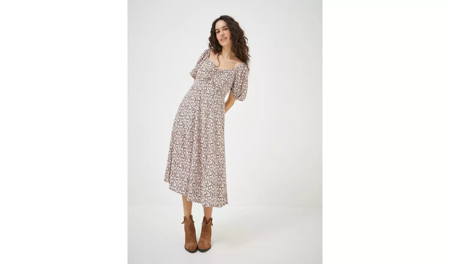 FATFACE Meadow Sprig Floral Tania Midi Dress - 8