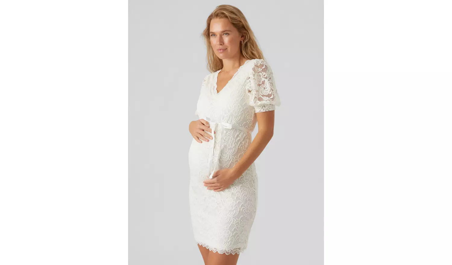 MAMALICIOUS Mivana Puff Sleeve Mini Maternity Dress M/UK10