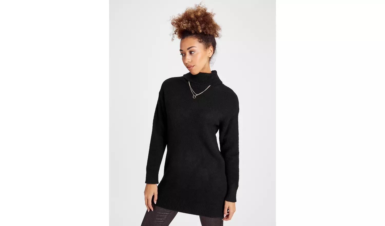 Black Roll Neck Jumper Dress 12