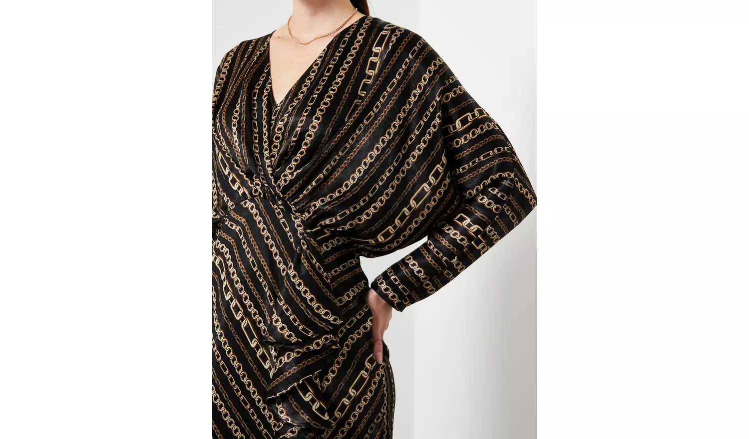 For All the Love Printed Batwing Drape Dress 14