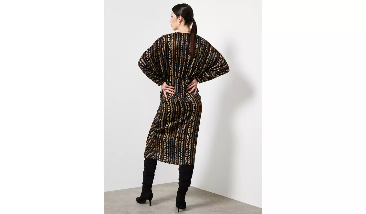 For All the Love Printed Batwing Drape Dress 14