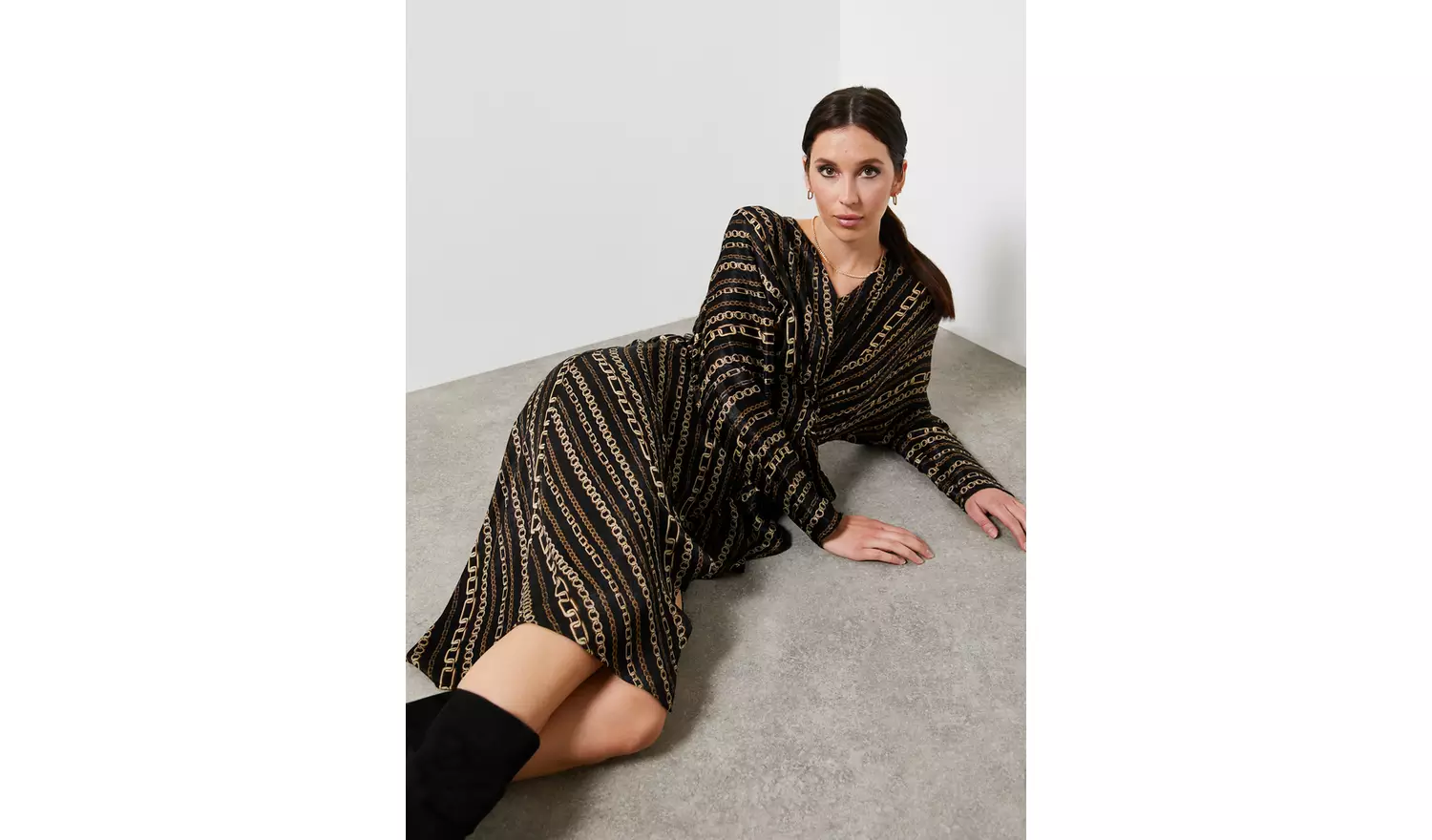 For All the Love Printed Batwing Drape Dress 14