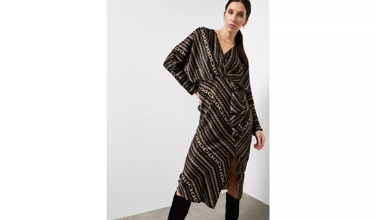 For All the Love Printed Batwing Drape Dress 14