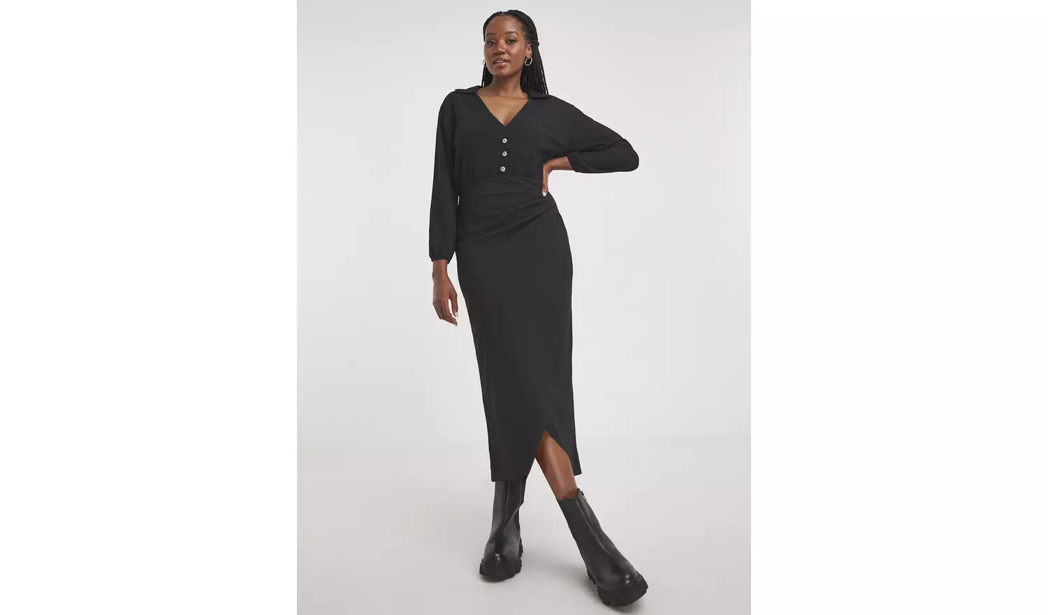 SIMPLY BE Treebark Wrap Midi Dress 14
