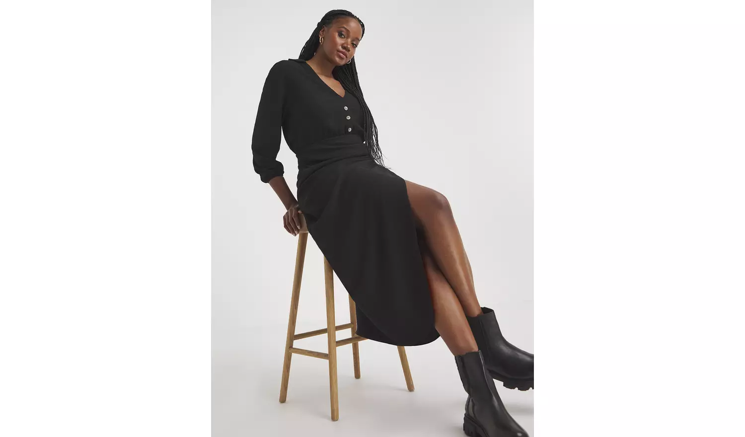 SIMPLY BE Treebark Wrap Midi Dress 26