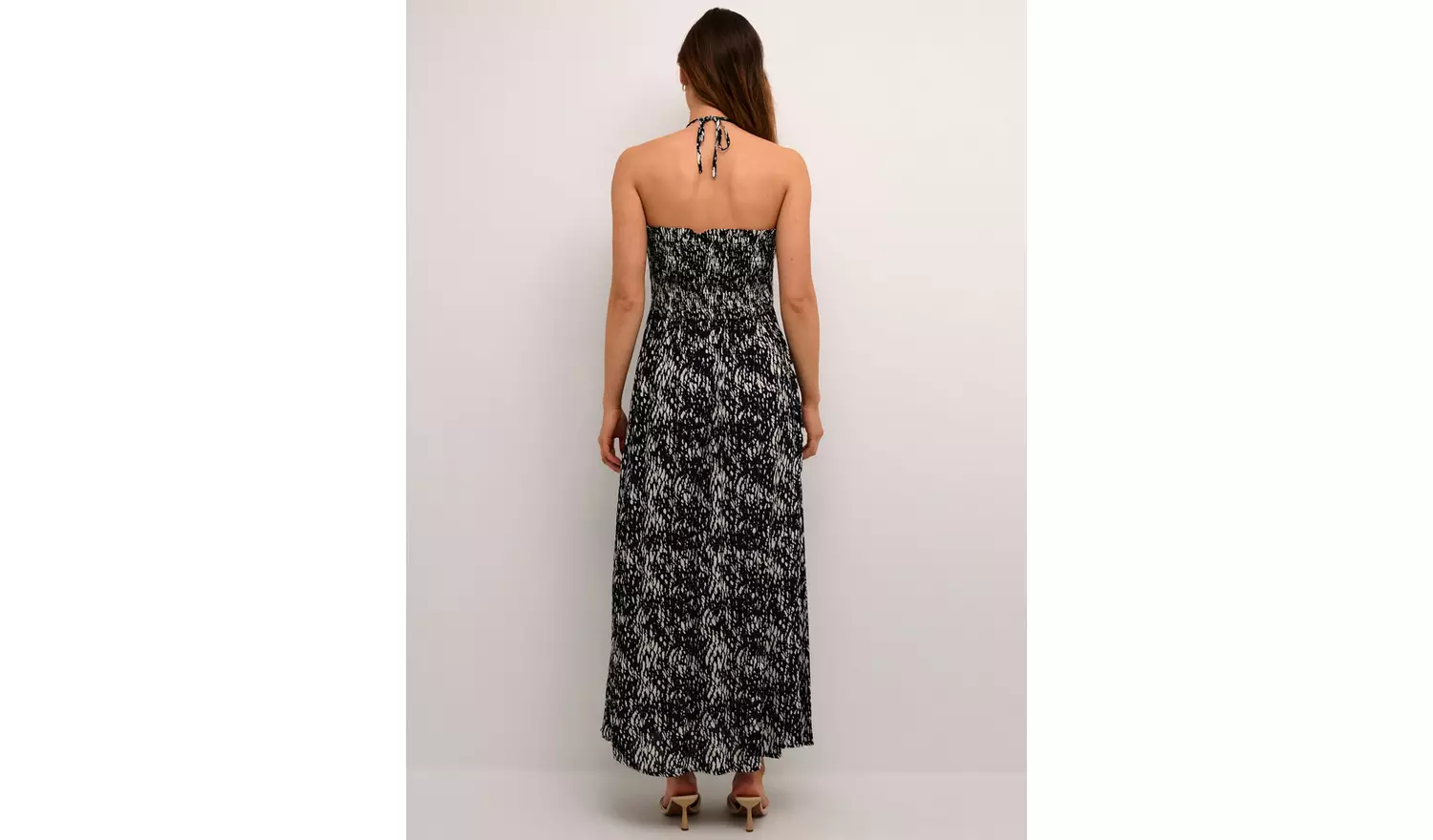 KAFFE Amber Tie Neck Strapless Maxi Dress Multi 8