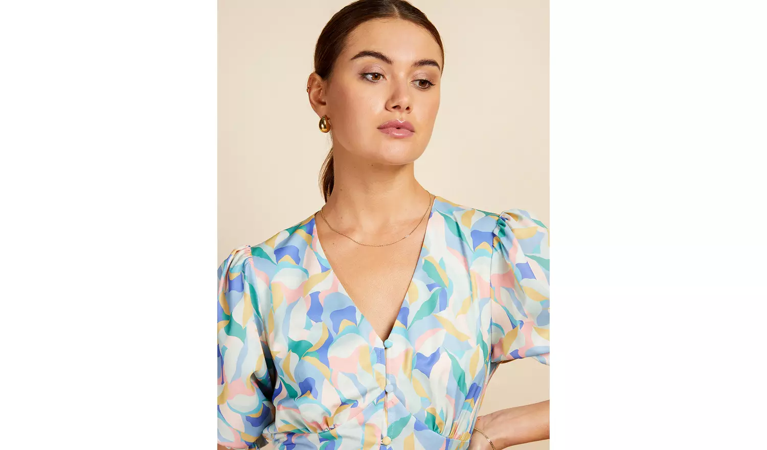 VOGUE WILLIAMS Multi Puff Sleeve Midaxi Dress 8