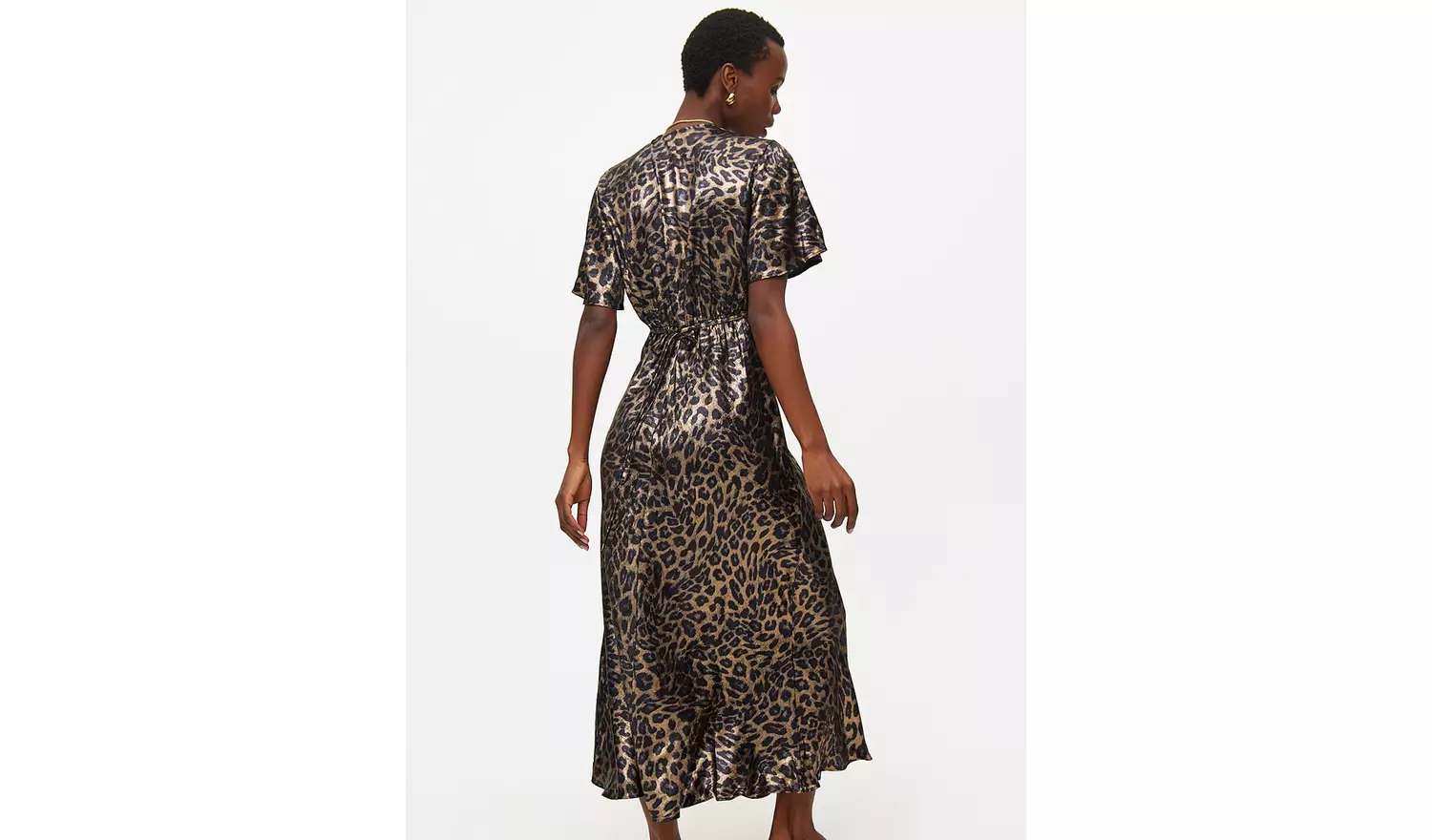 Leopard Print Satin Midaxi Tea Dress 10