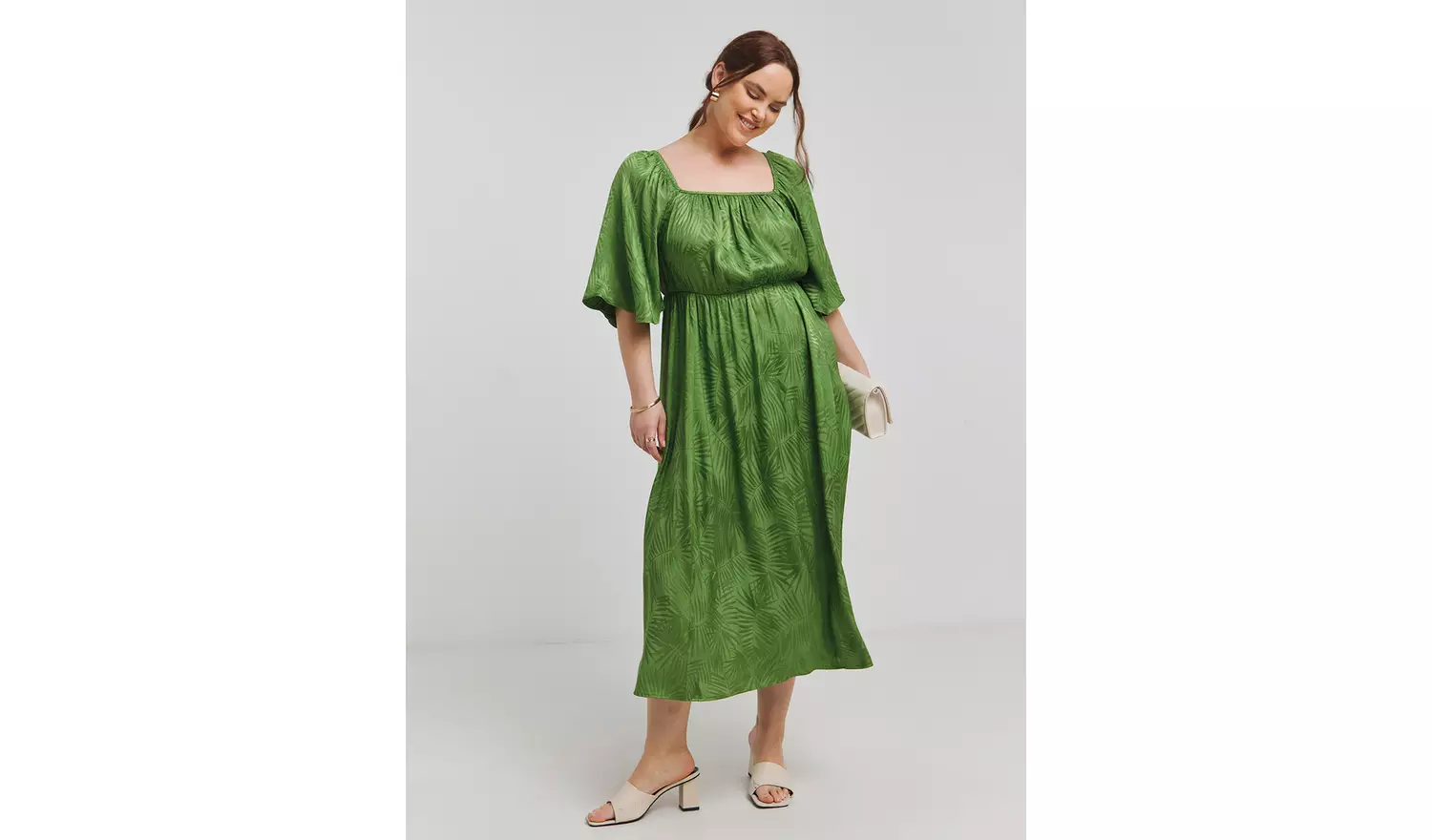 SIMPLY BE Jaquard Tie Back Midi Dress 32