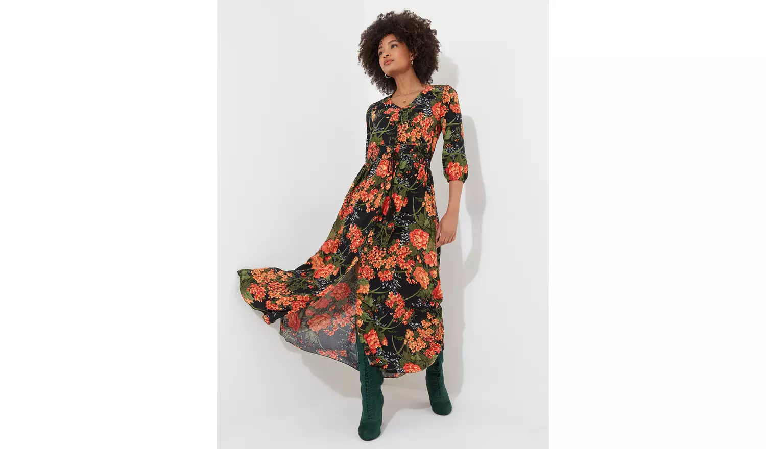 JOE BROWNS Floral Lace Back Maxi Dress 16