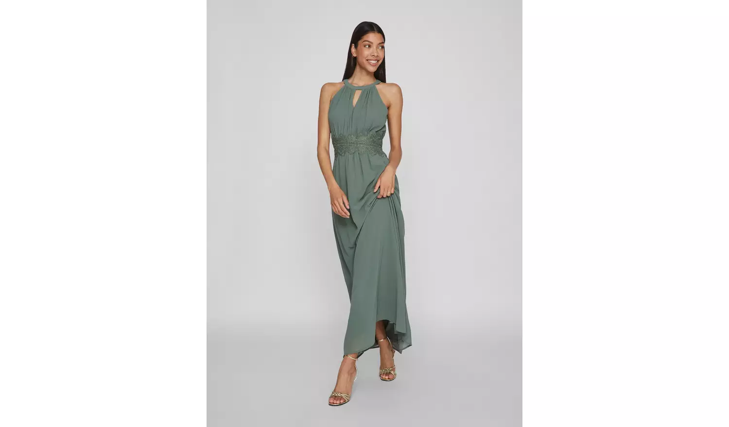 VILA Halter Neck Maxi Dress 14